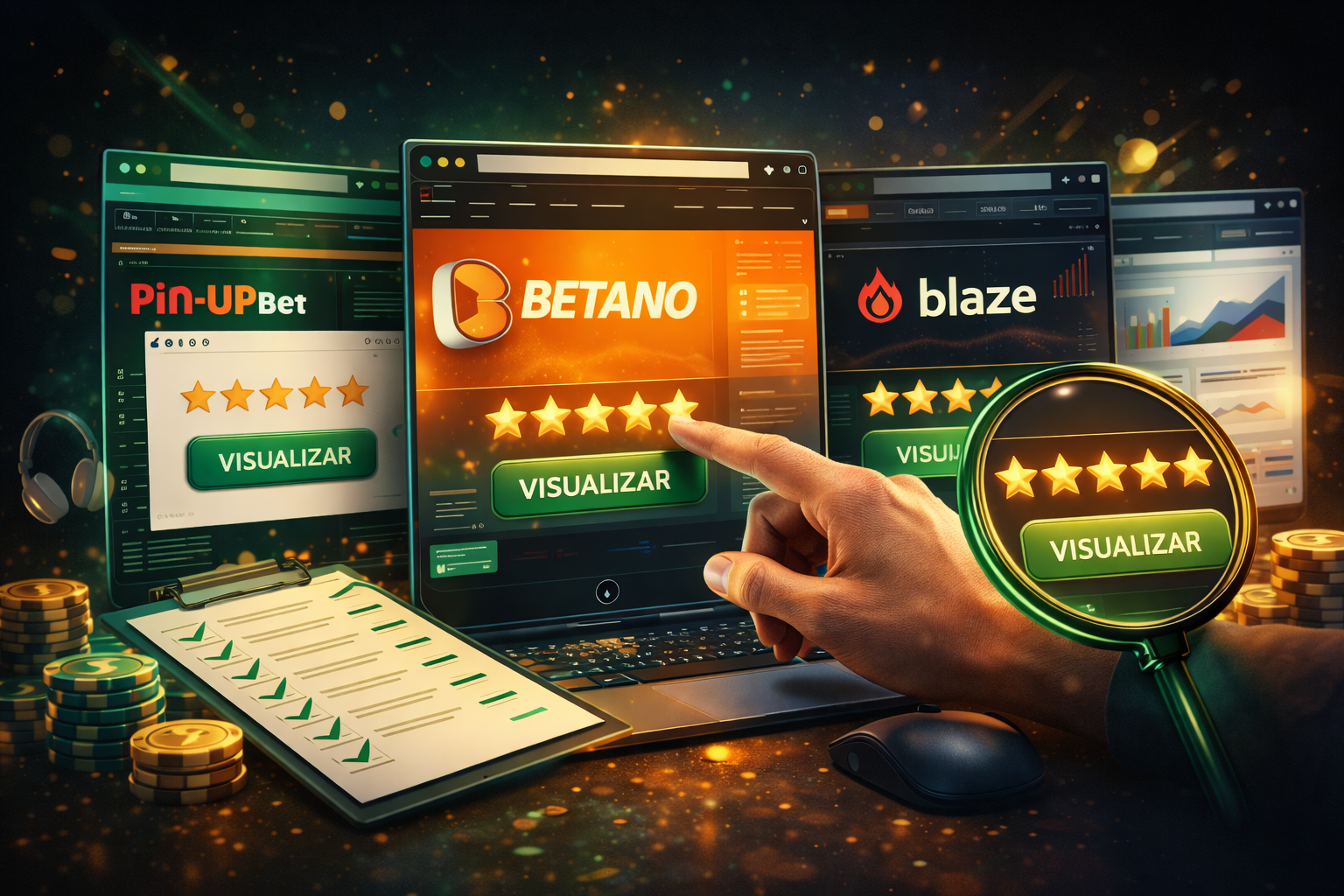 imagem de seção de cassino na interface